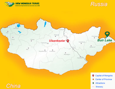 Buir lake map
